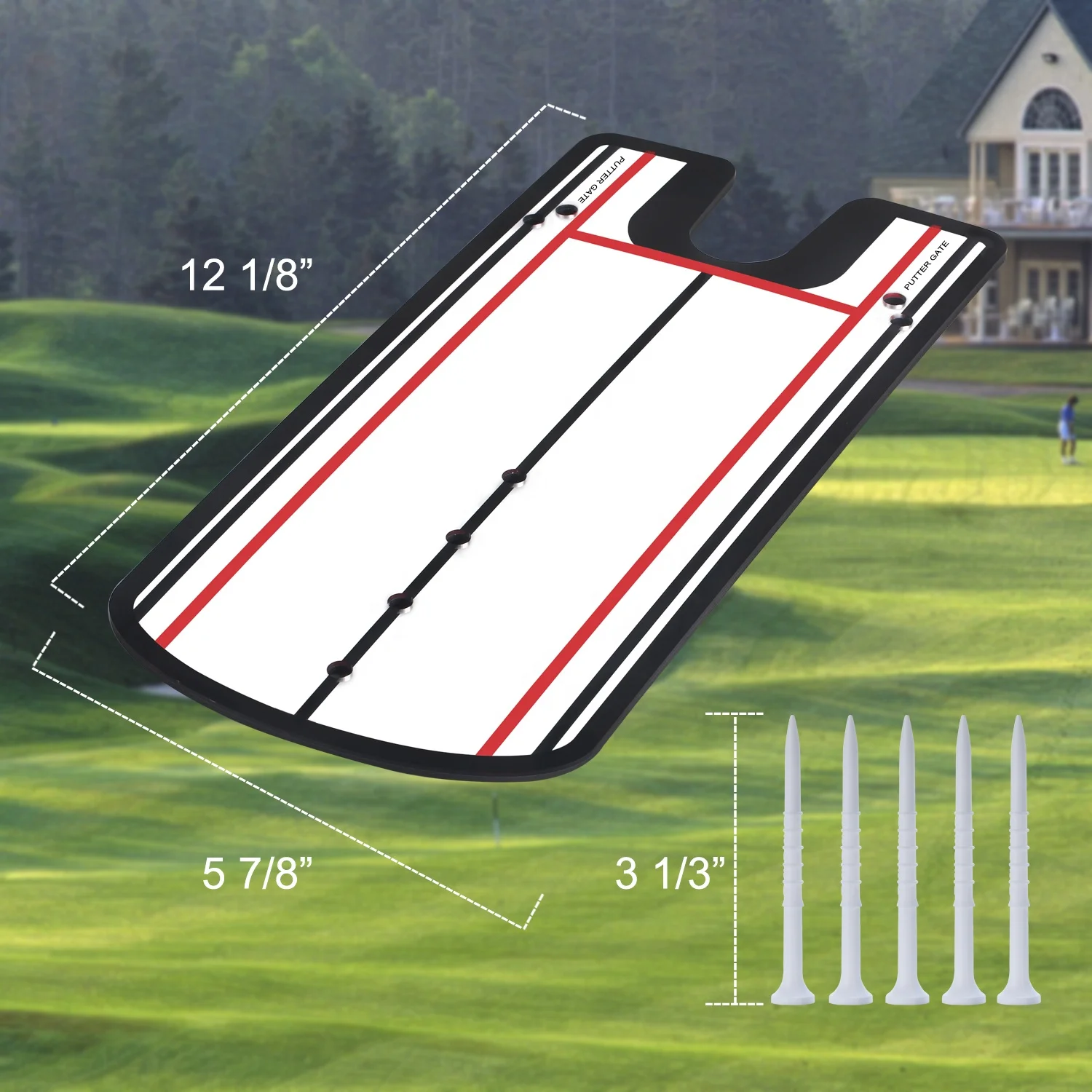 12x6 Inches Travel-size Golf Putting Alignment Mirror, Golf Swing Training Aids