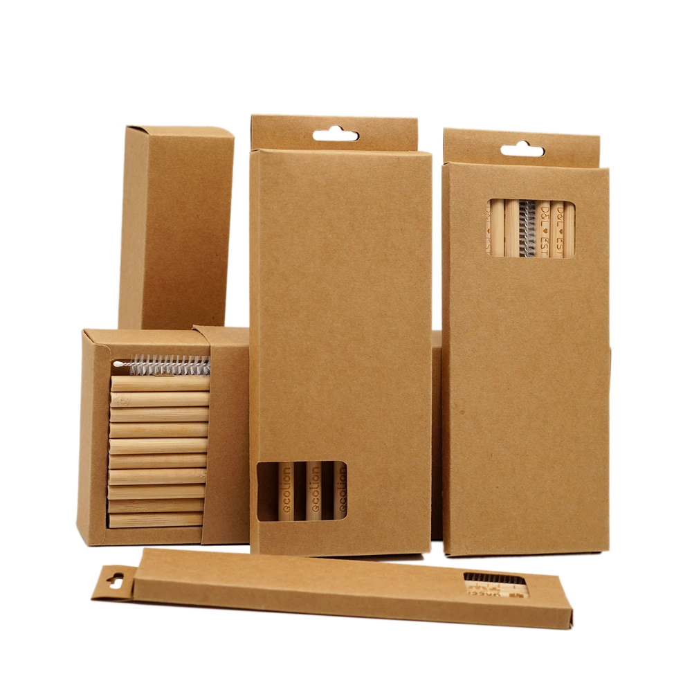 
Biodegradable compostable natural reusable drinking bamboo straw with cleaner brush 