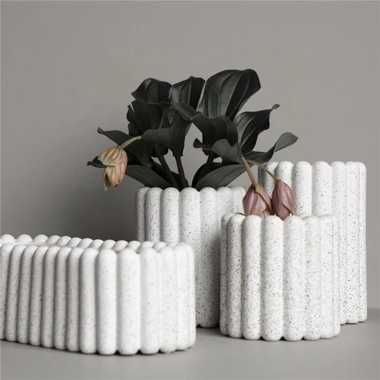 Mist white dot new design nordic style modern indoor desktop flowerpot home decorative ceramic flower planter pots