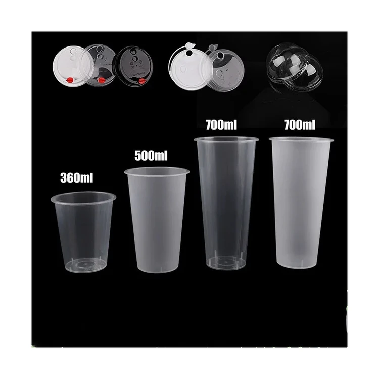 360 Ml Custom Logo Disposable Milk Cup Tea Coffee Juice PP Clear Plastic Cup