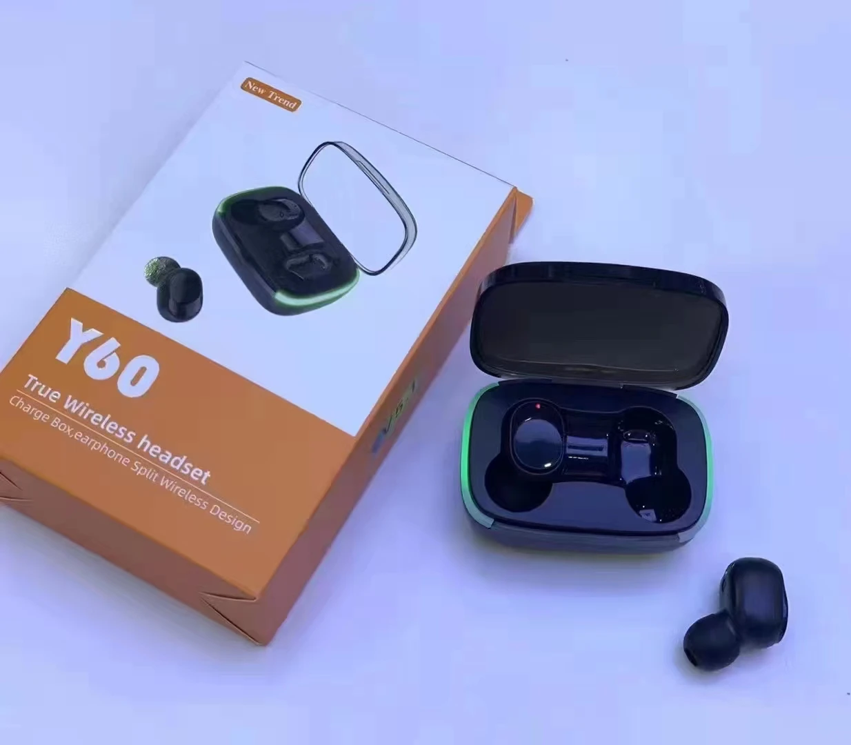 Y60 Earphones Plug Wireless Touch 5.0 Wireless Earphones 3D Stereo Headphones Running Sport Gaming Headset TWS Earbuds