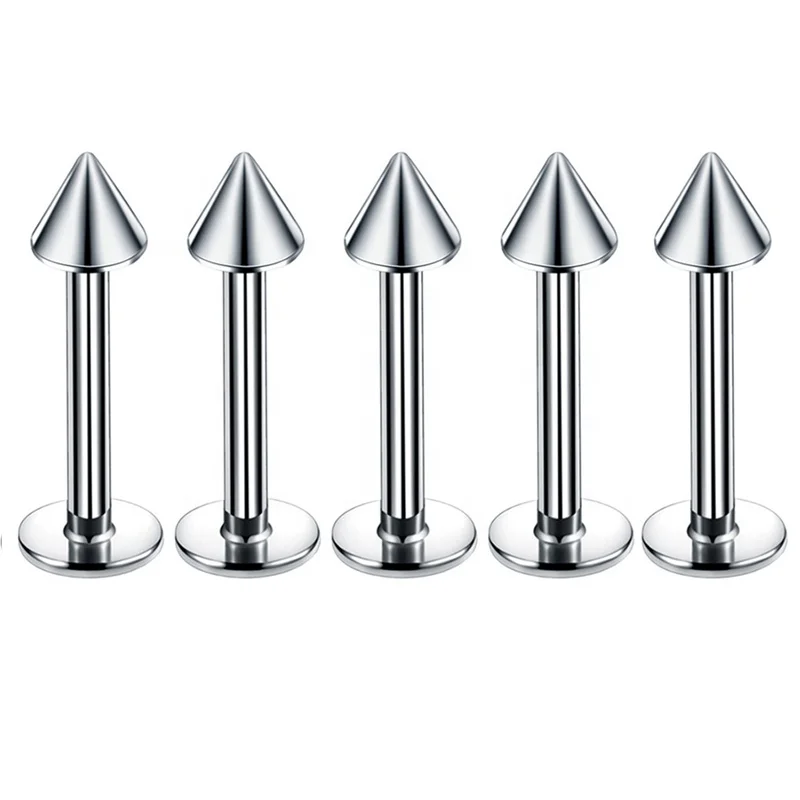 Hot Sell 316L Surgical Stainless Steel  Lip Piercing Jewelry Spike Cone Labret Lip Stud