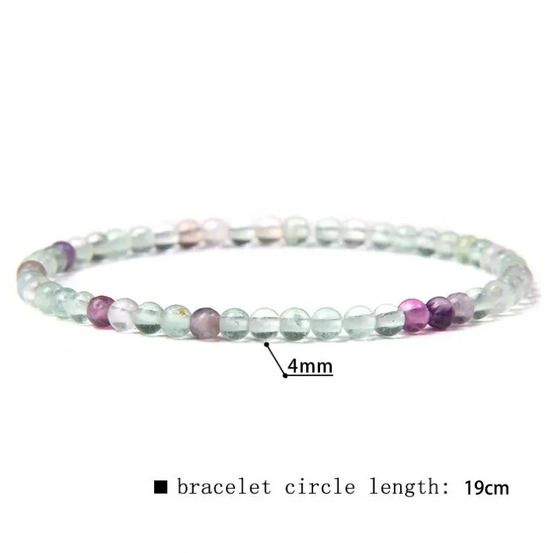 4Mm Natural Agate Stone Beads Energy Charm Bracelet Sterling Silver Small Beaded Bracelets Men