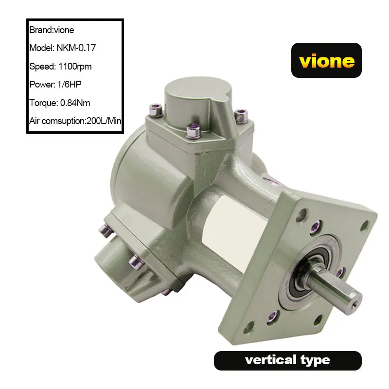 High Torque Pneumatic Motor 1/8HP 1/6HP Piston Motor 1100rpm 0.64N.m 200L/min Power Pneumatic Tool Piston Air Motor