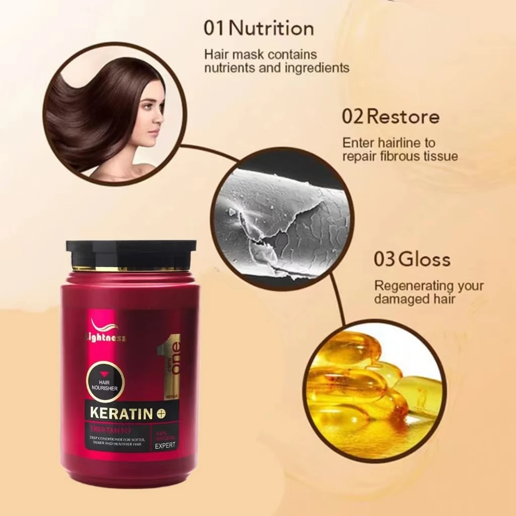 Lightness keratin care one  100% natural expert hair mask deep conditioner hair keratin treatment