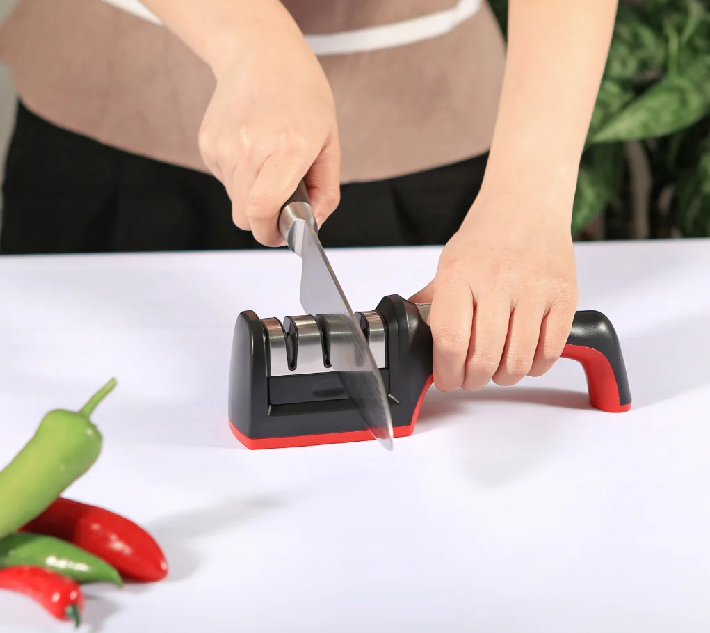 3 in 1 Manual Knife Sharpening Scissors Kitchen Accessories 3 Stages Japanese knife grinder Ceramic Stone knife Sharpener