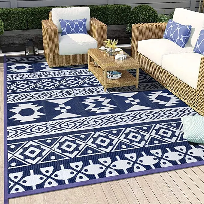 anti slip recycled geometric large patio rugs and carpets plastic polypropylene waterproof outdoor rug