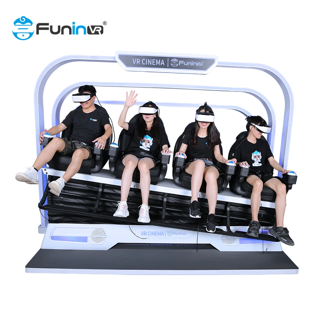 Virtual Reality simulation rides 4 seats 9d 360 vr cinema motion Chair Shooting Interactive Games For kids Room