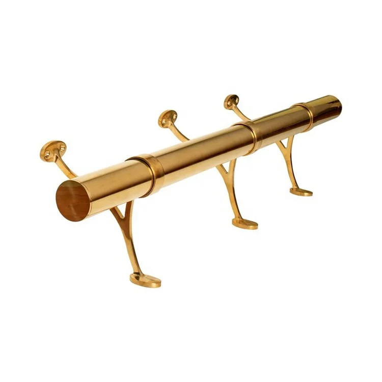 Heavy Gauge Polished Brass Stainless Steel Bar Foot Rail Kits