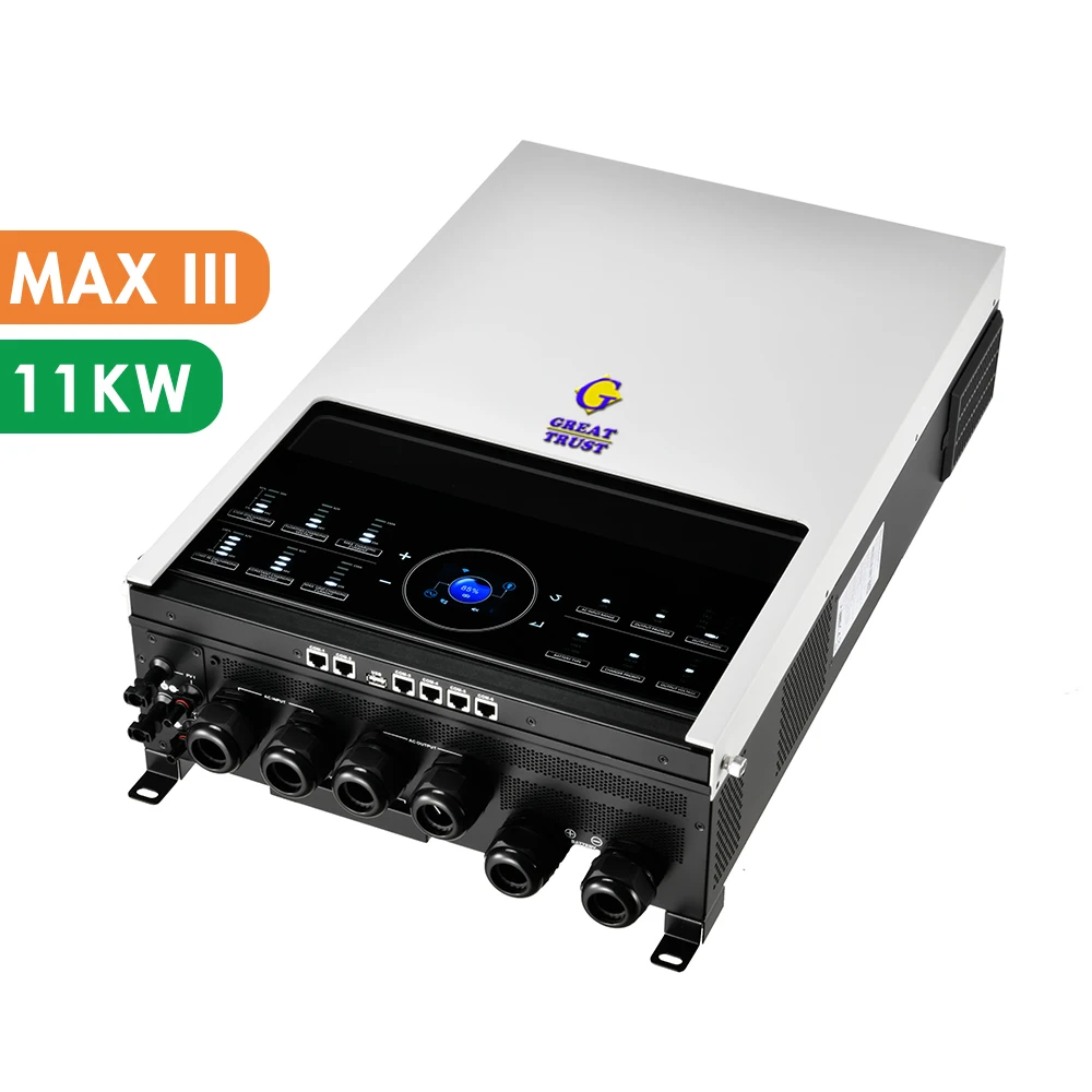 Hybrid Solar System Inverter 8kw 11kw Grid Solar Converter 48V 220V Pure Sine Wave Inverter USB AC Home Use