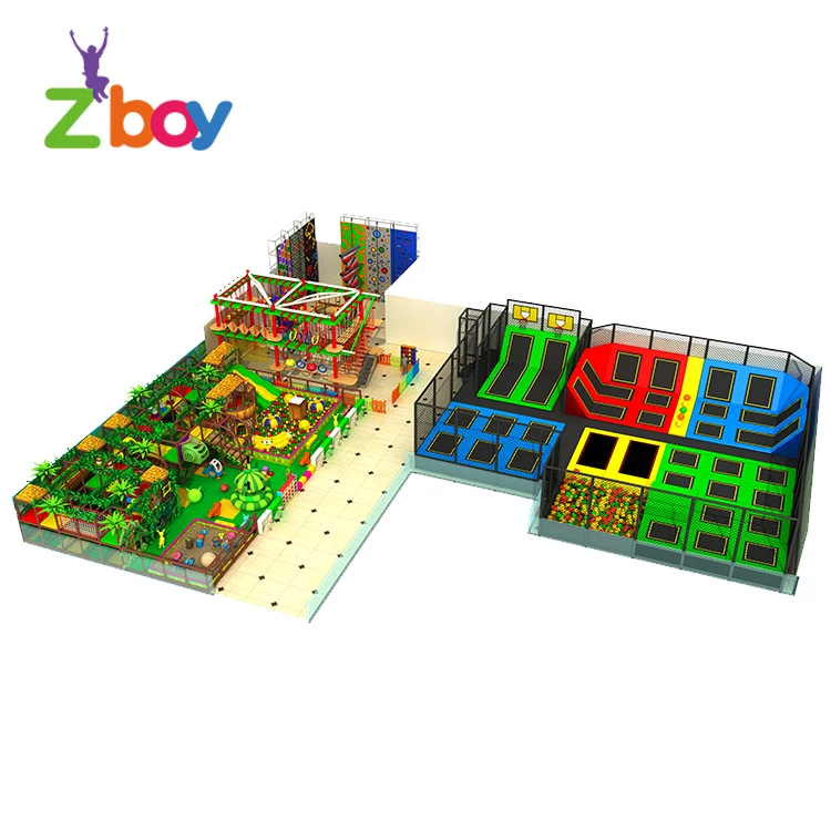 
China Maker Customized Kids And Adults Commercial Trampoline Park Equipment 