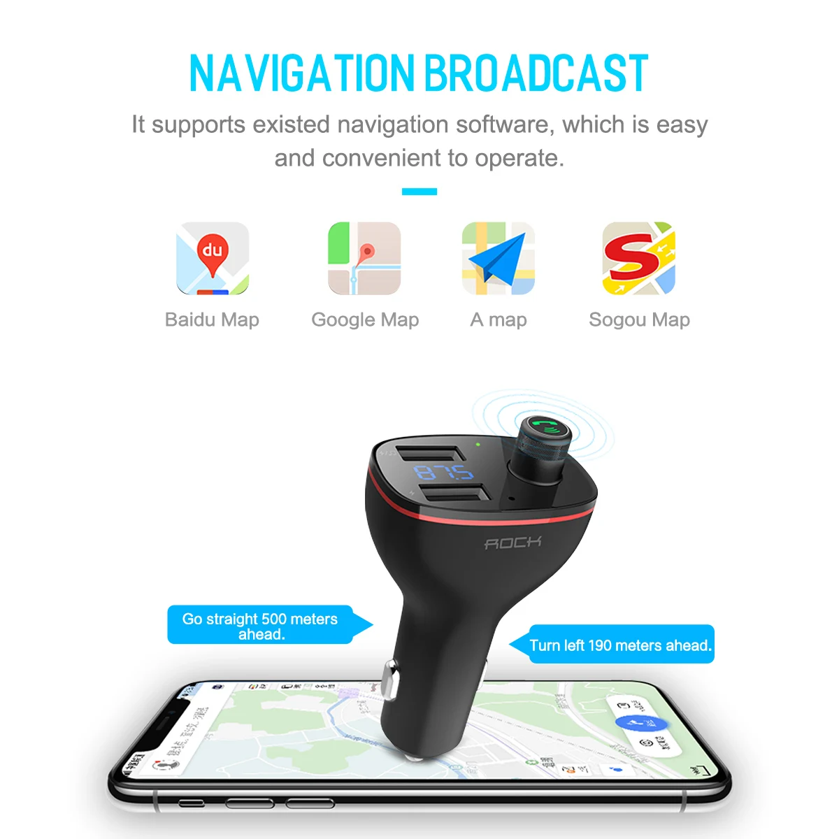 ROCK Лидер продаж B300 двойной USB-порт для зарядки