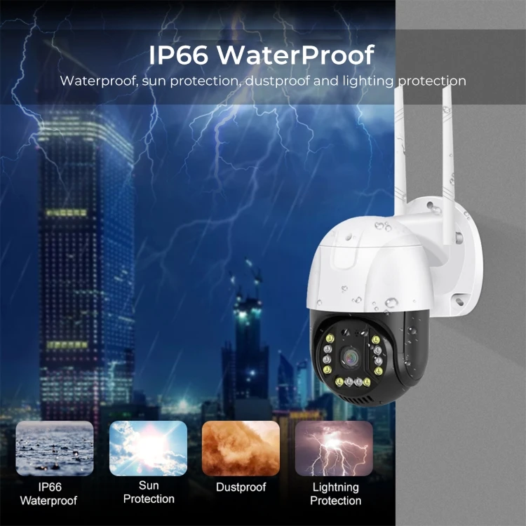 2MP Cloud Storage Two Way Audio Voice Alarm Wireless Ptz Camera With Rj45 Port Outdoor Security  Wifi Cctv Ptz Camera