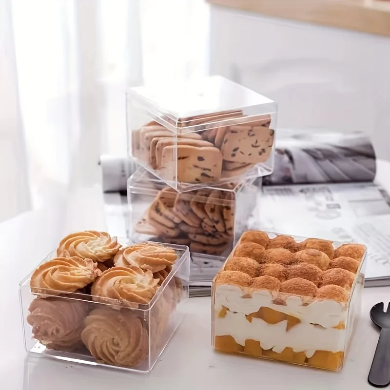 Clear Plastic Boxes,Transparent Chocolate Candy Cookies Malt Balls Mini Gift Packing Boxes for Cake