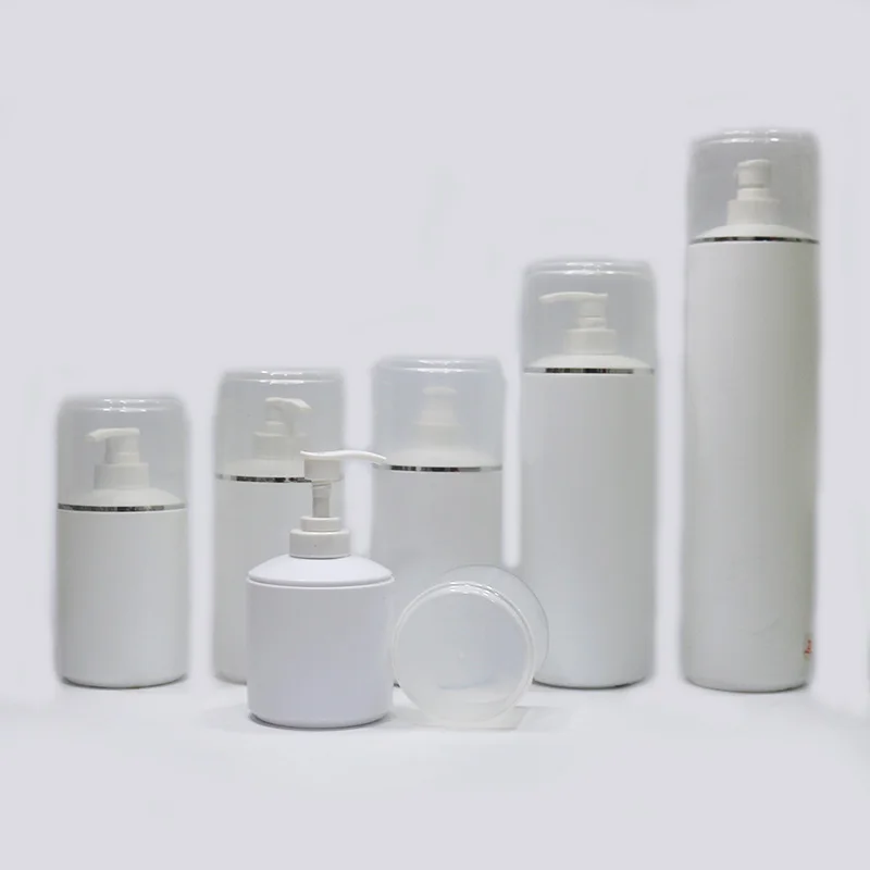 Wholesale 300ml 500ml 1000ml large empty customized matte white HDPE plastic bottle with treatment pump for shampoo lotion gel