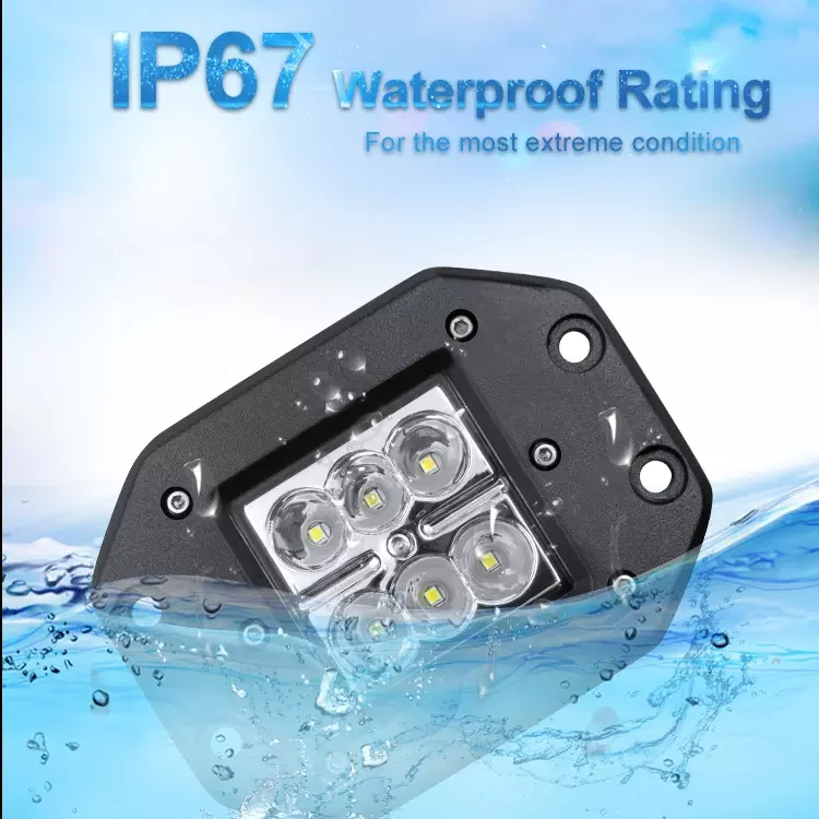 High power 3 inch  square cubes waterproof IP67 18W led flush mount pods led work light for all cars