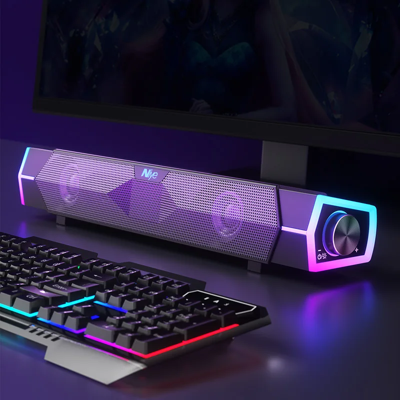 Wholesale ROHS High Quality HIFI TWS Colorful Lights Computer Speaker Wireless USB Gaming Audio Computer Gaming Speaker Bar