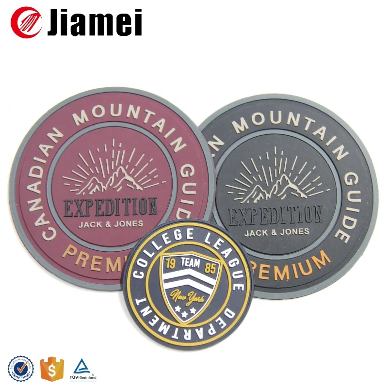 3d Logo Raised Famous Clothing Brand Clear Pvc Patch Garment Labels Pvc Rubber or Silicone Main Labels Customized Size Embossed