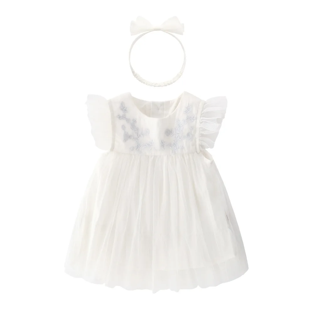 Baby Skirt European And American Style White Mesh Skirt Hair Belt Baby Clothes Dress Princess Yarn Skirt Dress