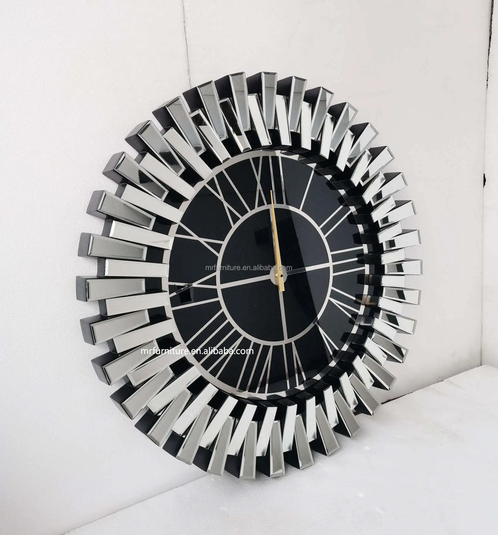 Nordic Wall Clock Hanging Art Decorative Glass Home Furniture Mirror Round Wall Clock for Bedroom Living Room