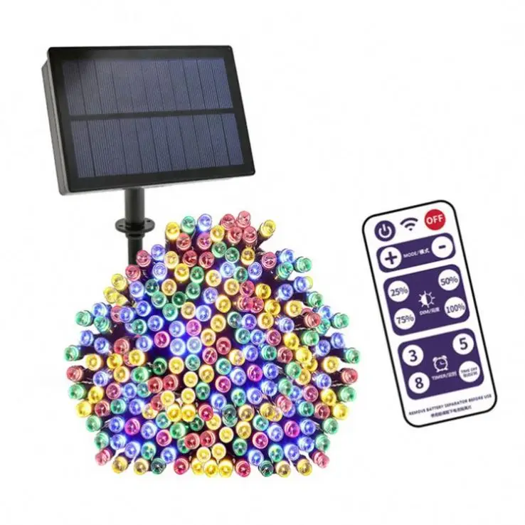 Remote Control Solar Battery Powered Multicolor Wedding Party Holiday Decoration Solar String Light LED Outdoor