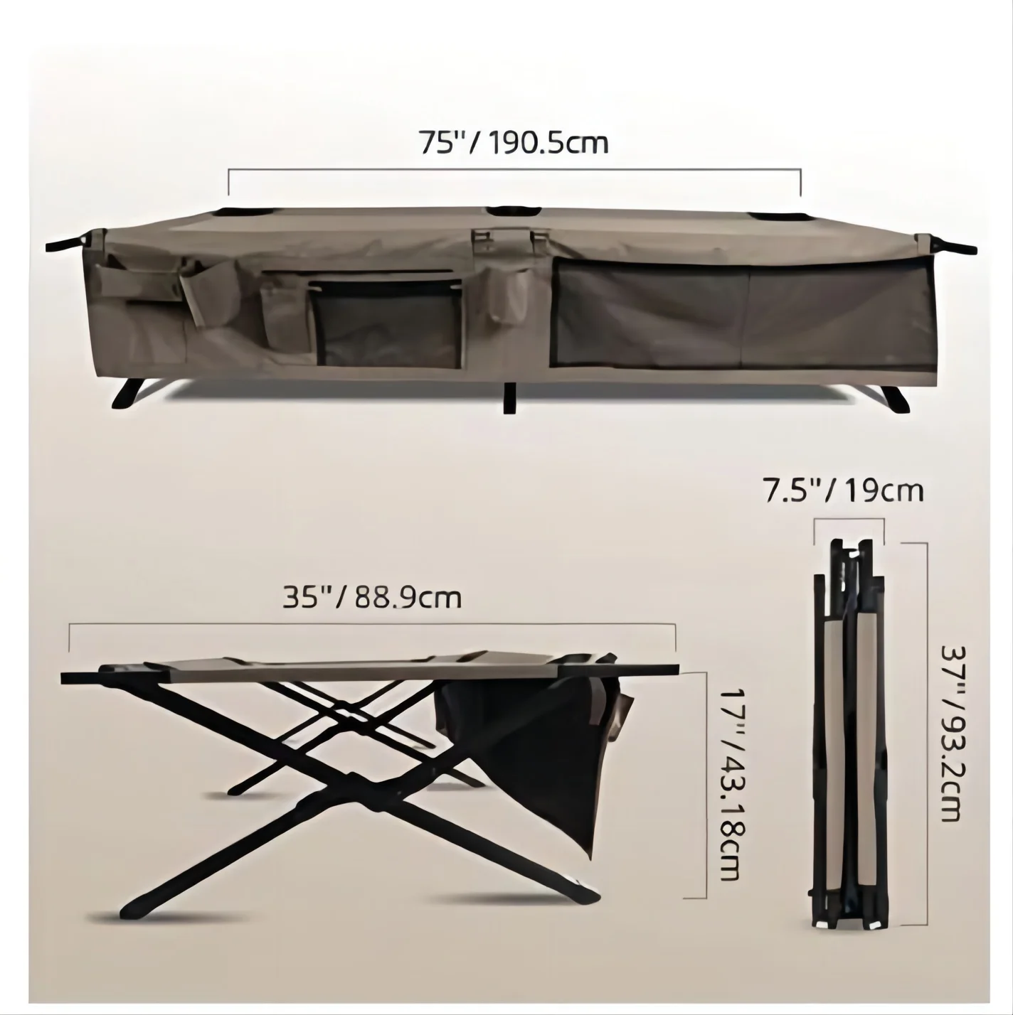 Camping Beach  Foldable  Army Aluminum Bed (1600455665730)