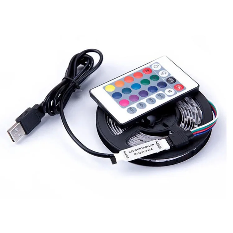 5V USB LED Strip 5050 RGB TV Background Lighting Tape USB connector RGB LED strip light with mini control