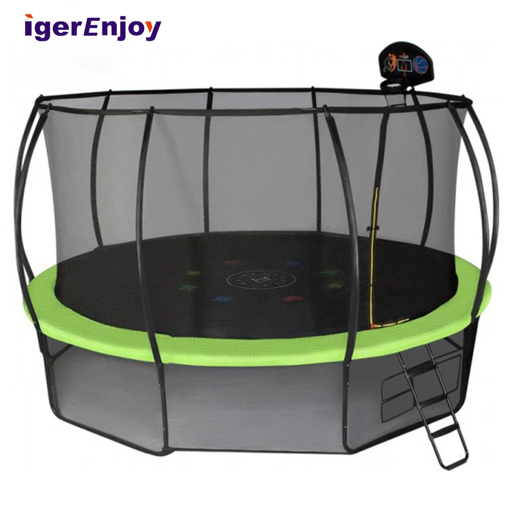 Commercial 10ft Outdoor Professional Round Trampoline Bed For Kids Large Jumping Fitness with