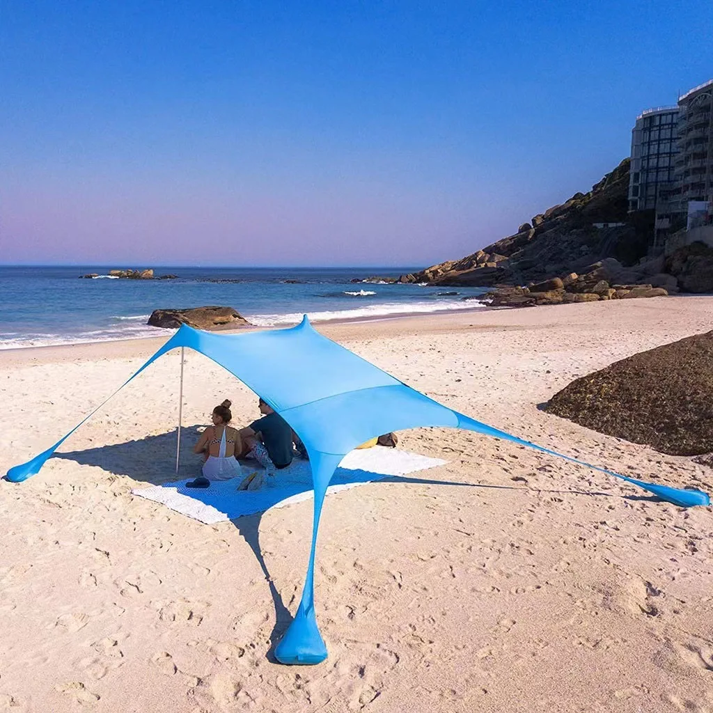Custom Adjustable Single Layer Portable Beach Tent Lightweight Umbrella for Sun Shade and Travel Shelter Outdoor Use