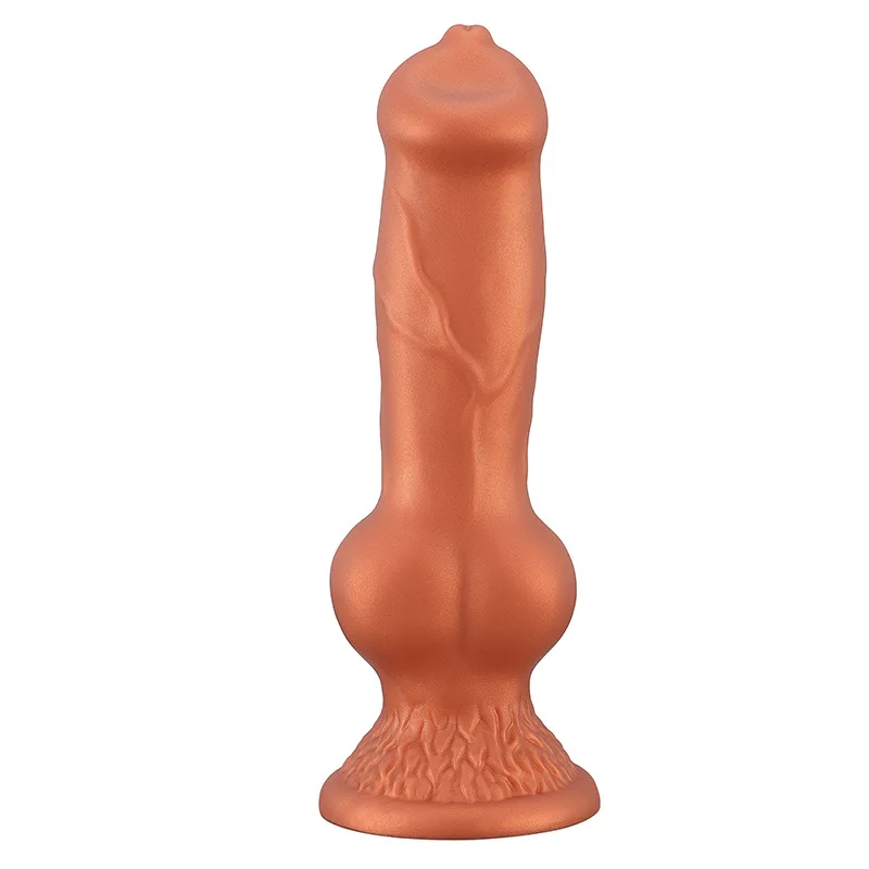 10.5 Inches Big Silicone Animal Anal Plug Penis Realistic Dog Knot Dildos Sex Toy for Men Women
