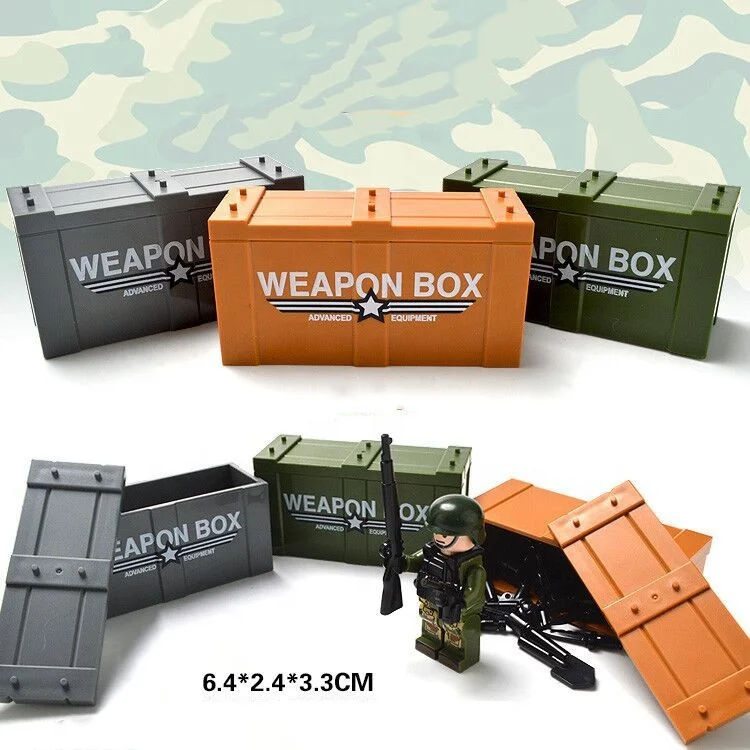 Weapon box+military equipment+storage box+DIY weapon box for military equipment storage DIY toys Scenes set parts(PA00921)