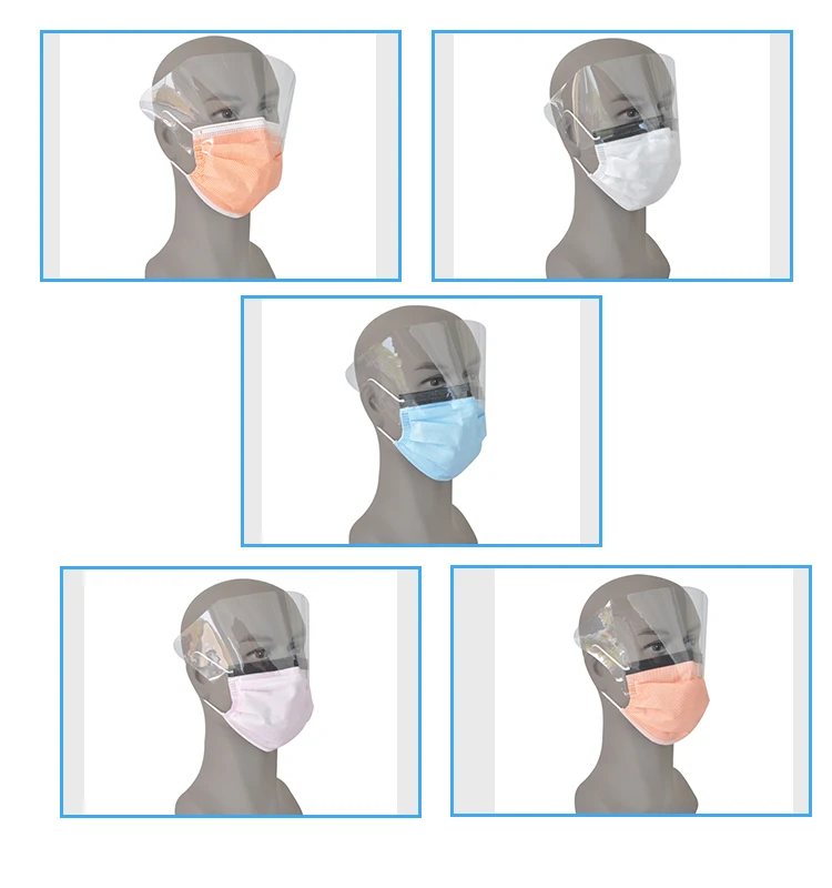 Non Woven Mask 3Ply Face Mask Medical Customized Logo Surgical Disposable Medical Disposable Face Mask with shield