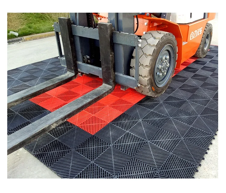 Rigid Modular Anti Slip Car Wash Drainage Plastic PP PVC Garage Floor Tile