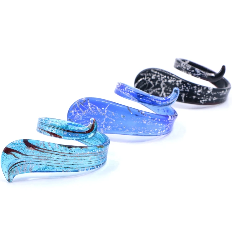 Swirl Design Murano Lampwork Glass Bangle Bracelet Wholesale