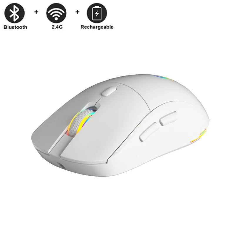 Двухрежимная Беспроводная программируемая портативная мышь DPI с 2 4 г Bluetooth компьютерная RGB игровая
