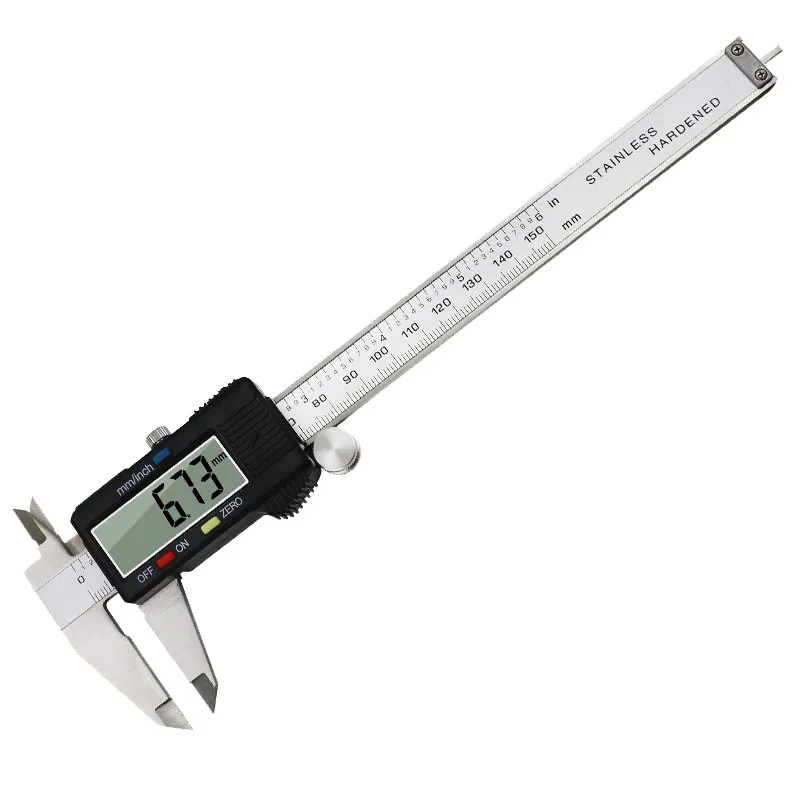 Electronic Digital Vernier Caliper 150mm Stainless Steel Rule Gauge Micrometer 6 Inch LCD Measuring Ruler Tool With Plastic Box
