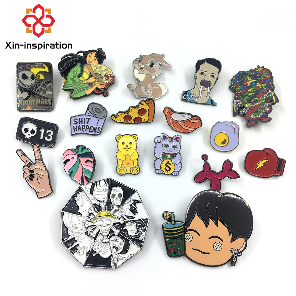 BTS KPOP Gold Metal Hard Enamel Lapel Pin Badges Custom Anime Soft Enamel Pin