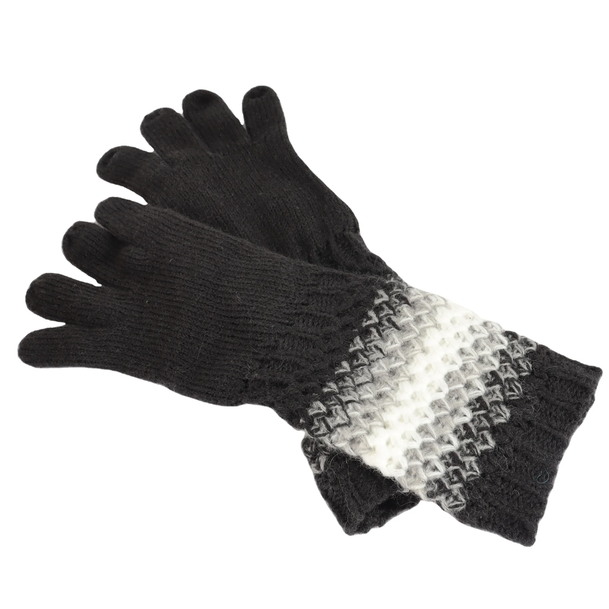 Winter Hand Mittens Accessories Unisex Thick Knit Wholesale Ribbed Wool Custom Knitted Merino Wool mittens