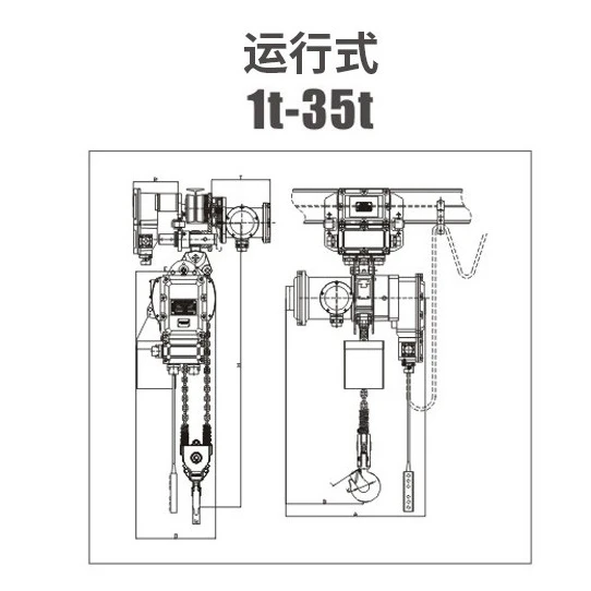 High performance customized Electric Chain hoist 1 2 3 5 10 ton three phase 220v 380v For Lifting with good aftersales service