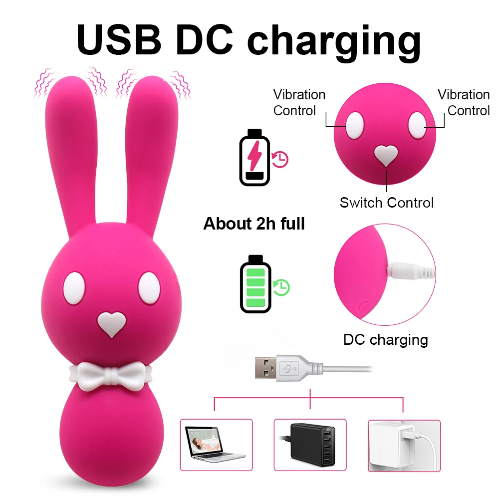 Silicone Waterproof Massager dido vibrator adult sex toy toys USB Charger Rabbit Vibrator
