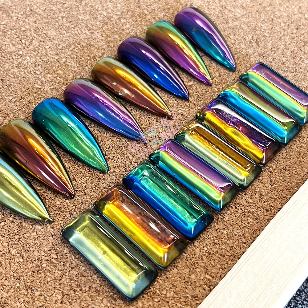 Color changing Chameleon Magic Mirror Effect nail art dipping Pigment Powder for Nails