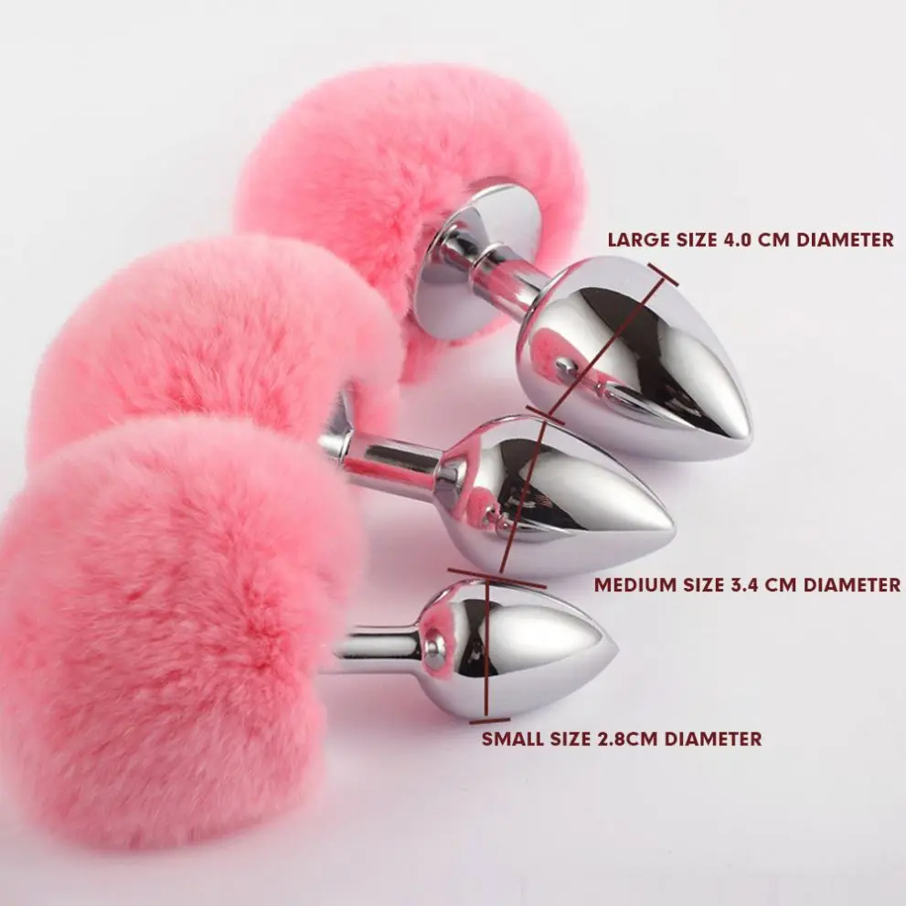 amaozn hot sale Adult Toys Small Hair Ball Metal Rabbit Tail Anal Plug Bunny Butt Plug sextoys femme anal plug