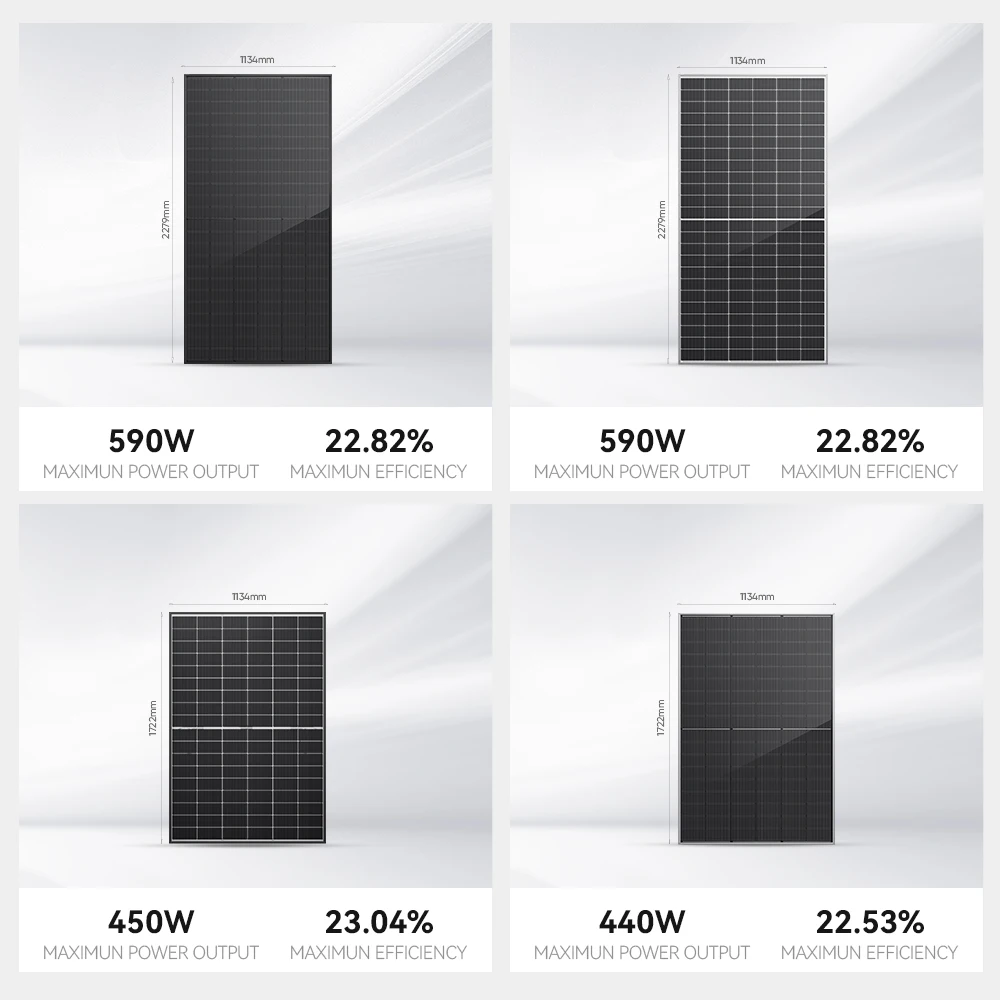 RotterdamWarehouse All Black Panneaux Solaires 450 W 500 Watt Mono Solar Panels To Run A House
