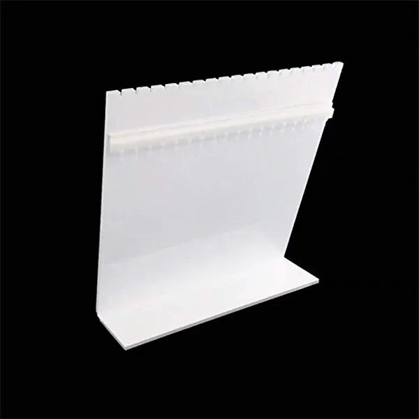 Custom White Acrylic Pair Slots Jewelry Display for Necklace Bracelet Anklet Pendant Charm Desktop jewelry window display stand