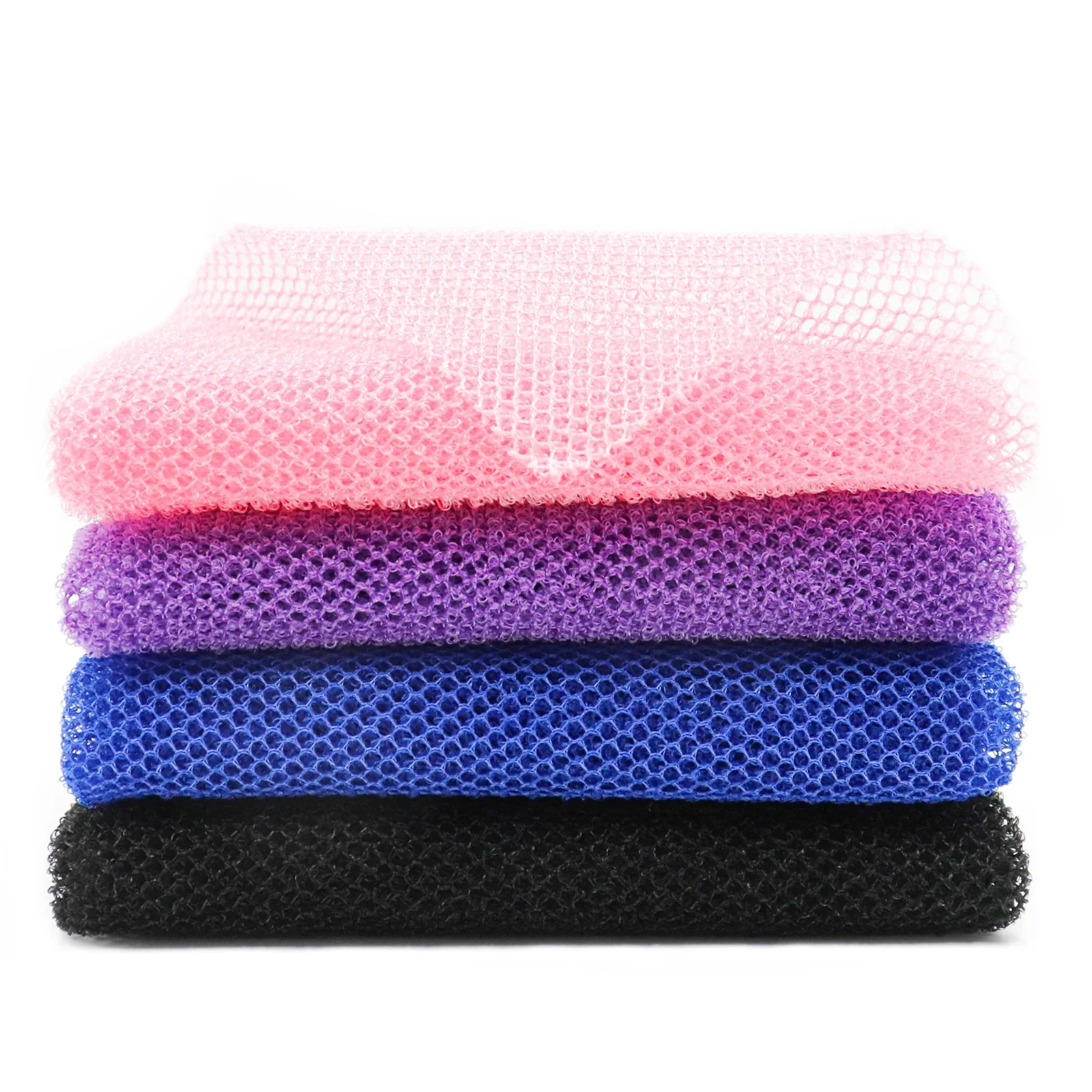 Custom Skin Exfoliating Back Long african net wash cloth Scrubbing Sponge Nylon Bathing African Net Sponge