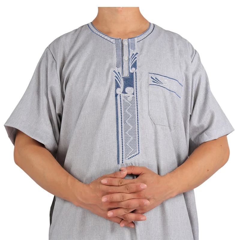 Islamic Traditional Morocco Style Robe Collarless One Pcs Design Arab Dishdasha For Saudi Arab