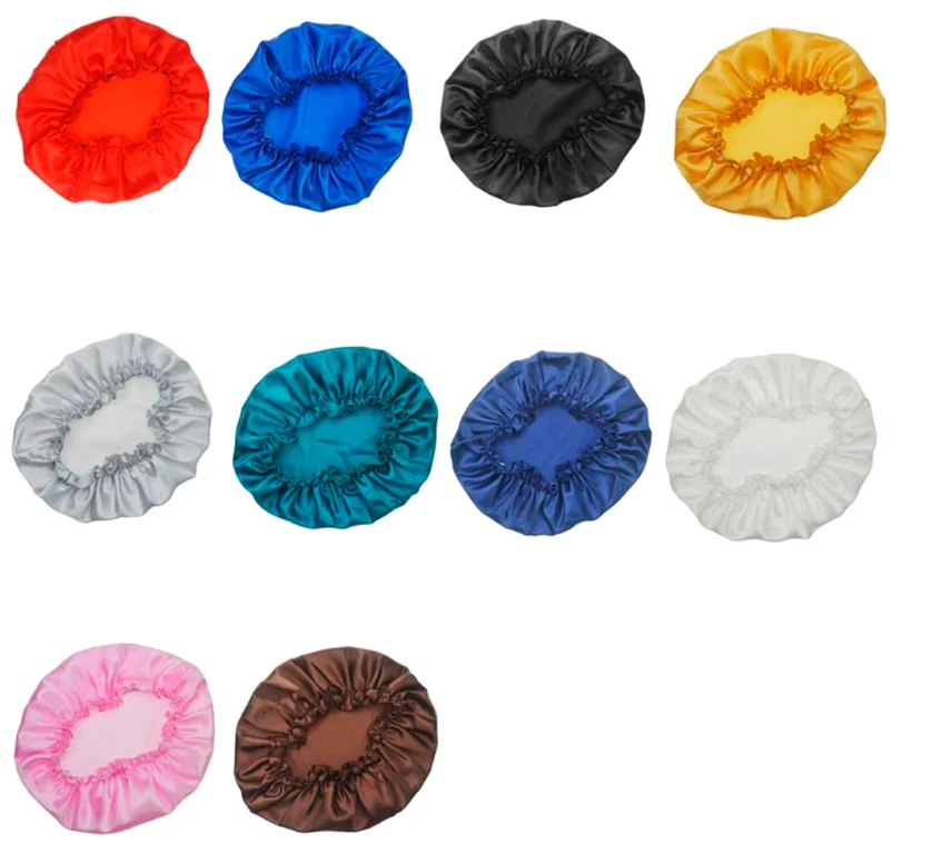 Hair Satin Bonnet For Sleeping Shower Cap Silk Bonnet Bonnet Femme Women Night Sleep Cap Head Cover Wide Elastic Band