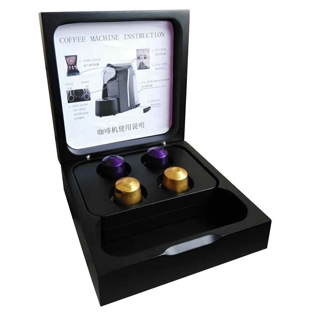 China Factory Wholesale Custom Black Wood Coffee Separate Packaging Box Drip Coffee/powder Box