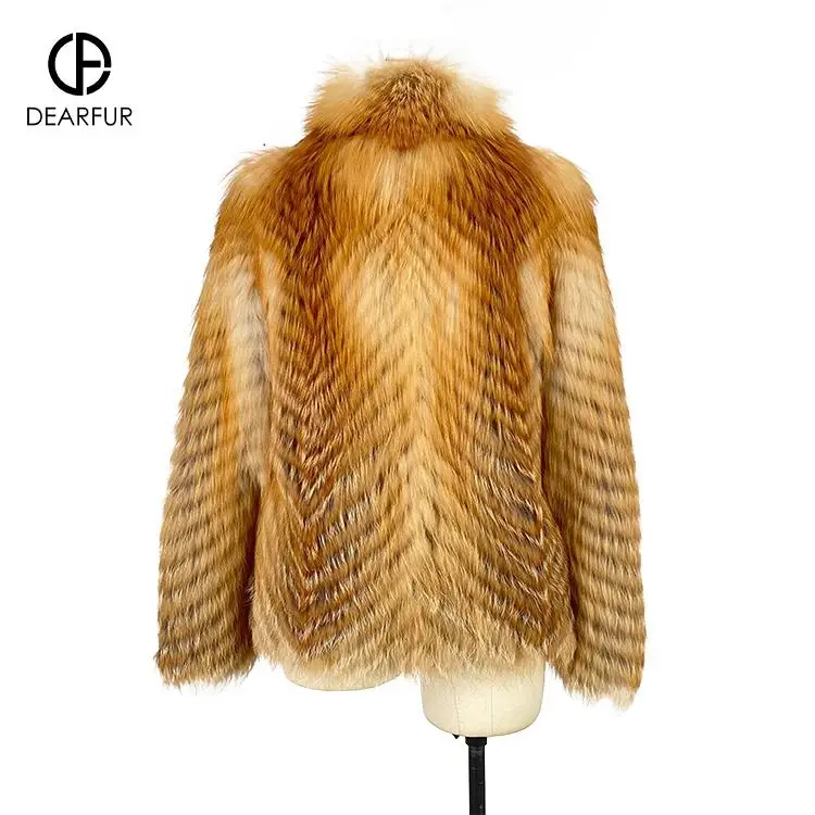 New Design Wholesale 100% Ethically Farmed Warm Fox Fur Coat Faux Mink Fur Coat for Women