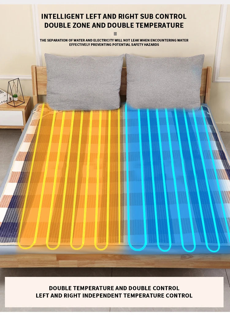Dropshipping 110V 220V Warming Winter Washable Slumberdown Double Bed Queen King Size Under Bed Heated Electric Under Blanket